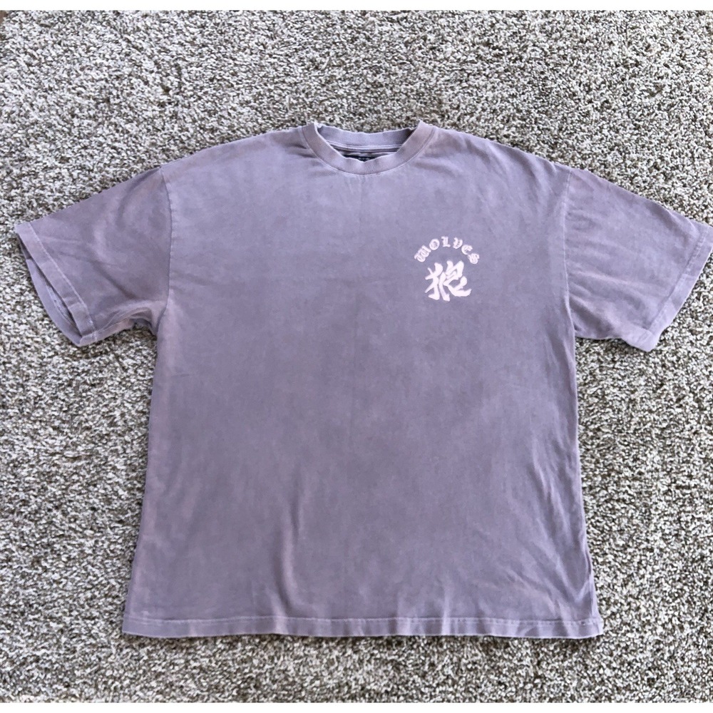 Darc Sport x Naruto Oversized T-Shirt Mens XL Faded Purple Double Sided Graphic
